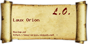 Laux Orion névjegykártya